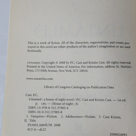 📖 3 for $15 📖 P.C. Cast & Kristin Cast: Untamed, a House of Night novel (EUC) - Picture 5 of 7